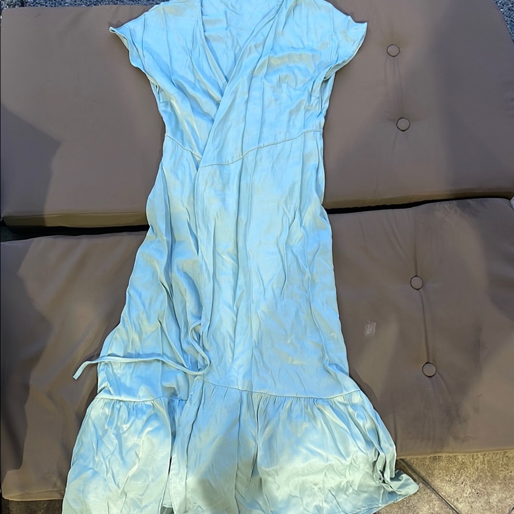Elegant Blue Wrap Dress